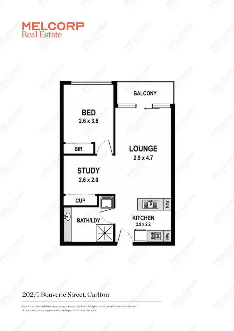 Floorplan of Homely apartment listing, 202/1 Bouverie Street, Carlton VIC 3053