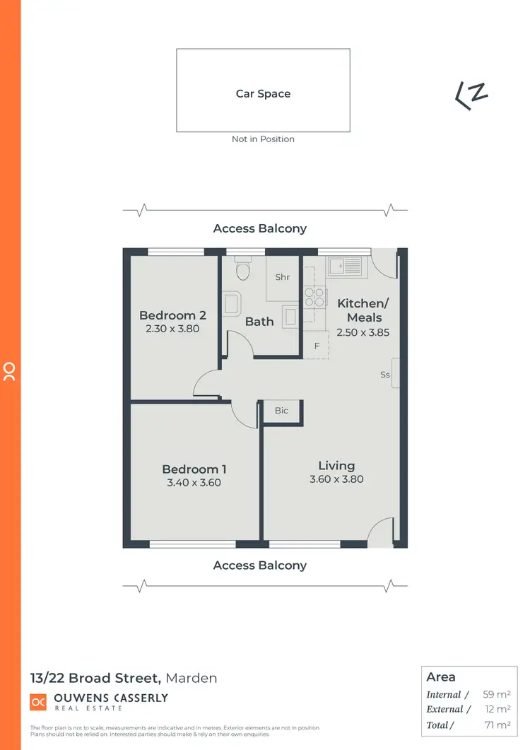 Floorplan of Homely unit listing, 13/22 Broad Street, Marden SA 5070