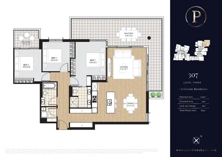 Floorplan of Homely unit listing, 307/36 Bunyala Street, Blakehurst NSW 2221