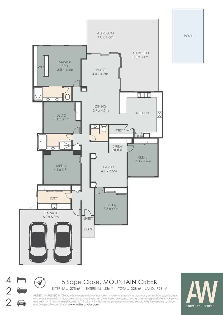 Floorplan of Homely house listing, 5 Sage Close, Mountain Creek QLD 4557