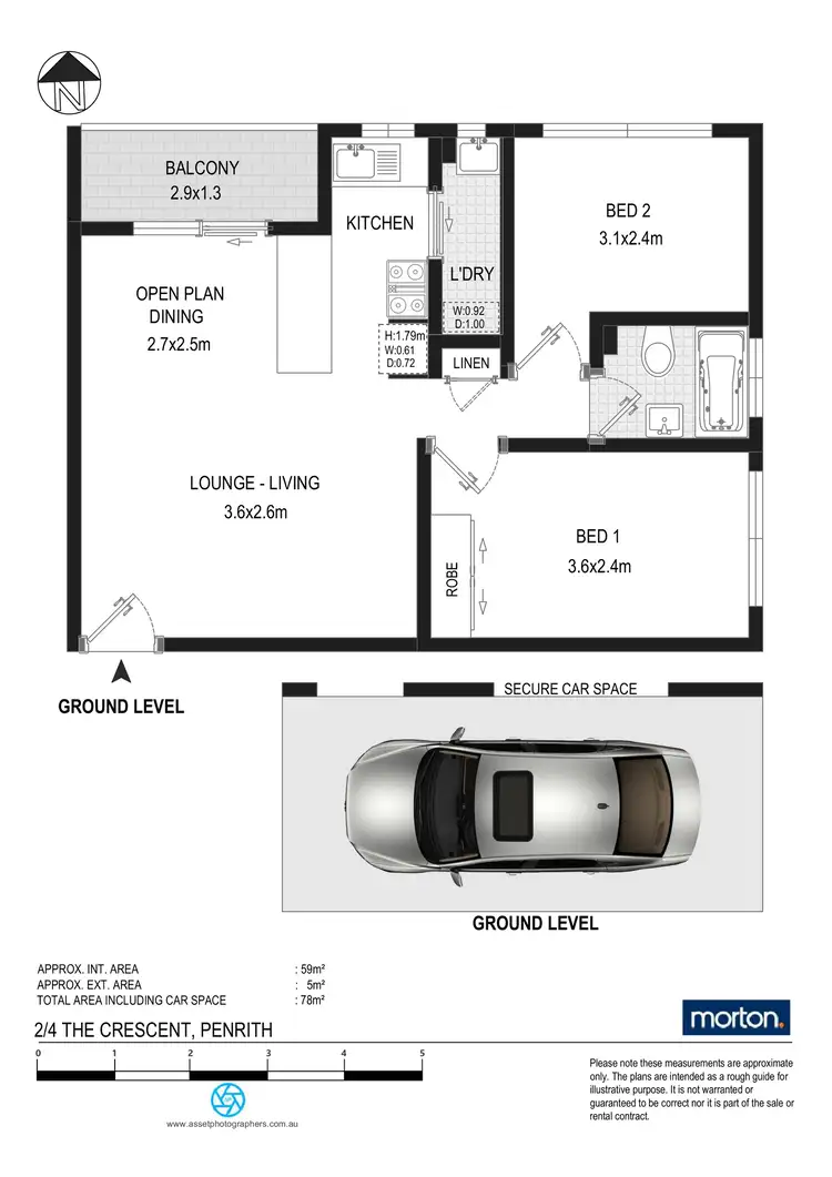 Floorplan of Homely apartment listing, 2/4 The Crescent, Penrith NSW 2750