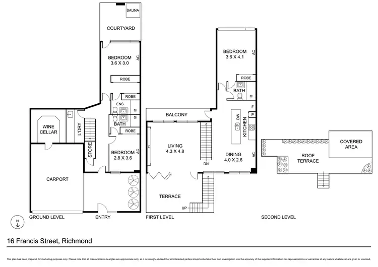 Floorplan of Homely townhouse listing, 16 Francis Street, Richmond VIC 3121