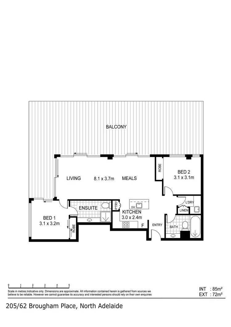 Floorplan of Homely apartment listing, 205/61-69 Brougham Place, North Adelaide SA 5006