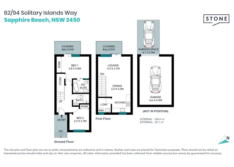 Floorplan of Homely townhouse listing, 62/94 Solitary Islands Way, Sapphire Beach NSW 2450