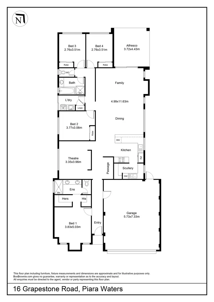Floorplan of Homely house listing, 16 Grapestone Road, Piara Waters WA 6112