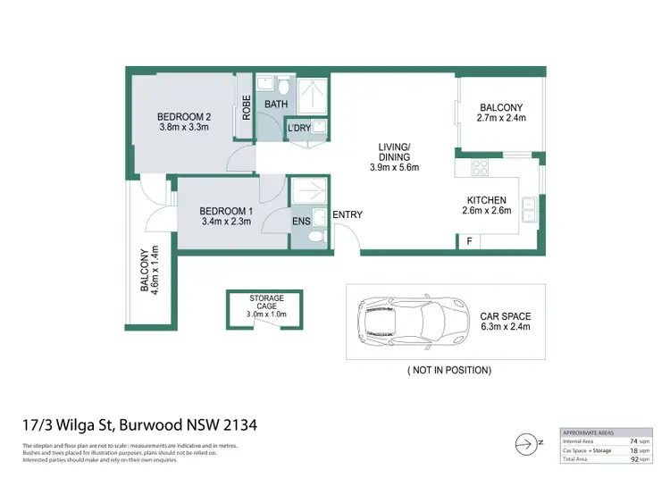 Floorplan of Homely unit listing, 301/3 Wilga Street, Burwood NSW 2134