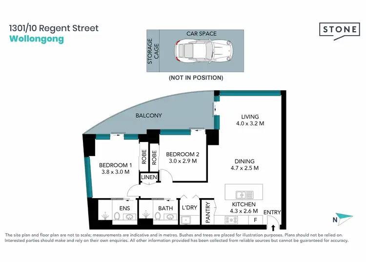 Floorplan of Homely apartment listing, 1301/10 Regent Street, Wollongong NSW 2500