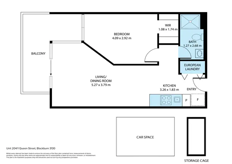 Floorplan of Homely apartment listing, 204/1 Queen Street, Blackburn VIC 3130