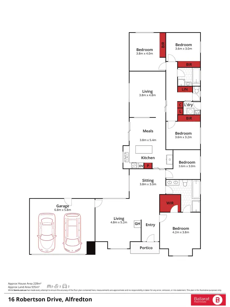 Floorplan of Homely house listing, 16 Robertson Drive, Alfredton VIC 3350
