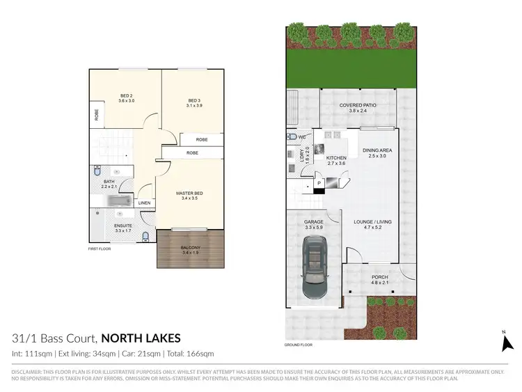 Floorplan of Homely townhouse listing, 31/1 Bass Court, North Lakes QLD 4509