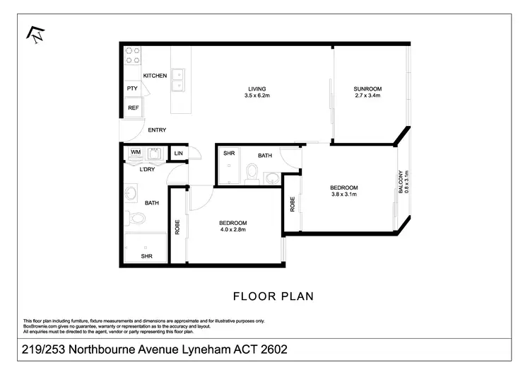 Floorplan of Homely apartment listing, 219/253 Northbourne Avenue, Lyneham ACT 2602