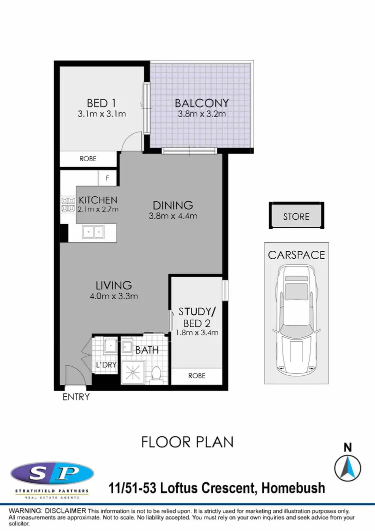 Floorplan of Homely apartment listing, 11/51-53 Loftus Crescent, Homebush NSW 2140