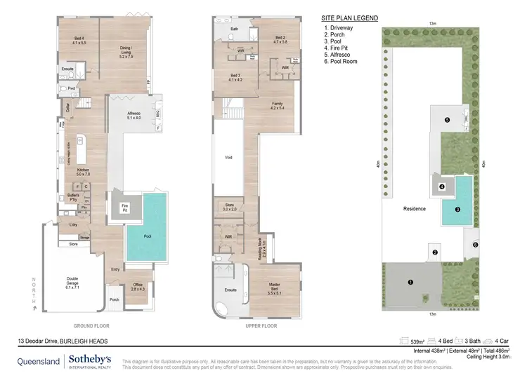 Floorplan of Homely house listing, 13 Deodar Drive, Burleigh Heads QLD 4220