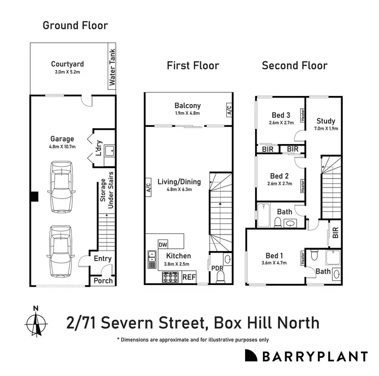 Floorplan of Homely townhouse listing, 2/71 Severn Street, Box Hill North VIC 3129