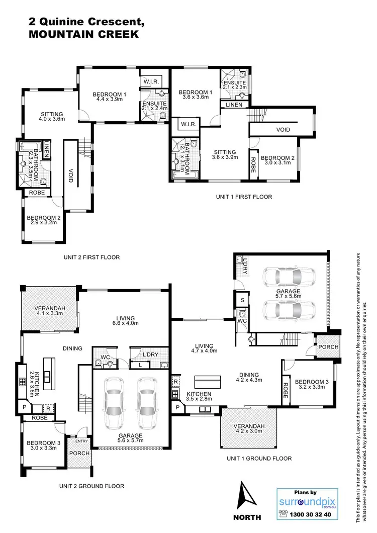 Floorplan of Homely semi-detached listing, 1/2 Quinine Crescent, Mountain Creek QLD 4557