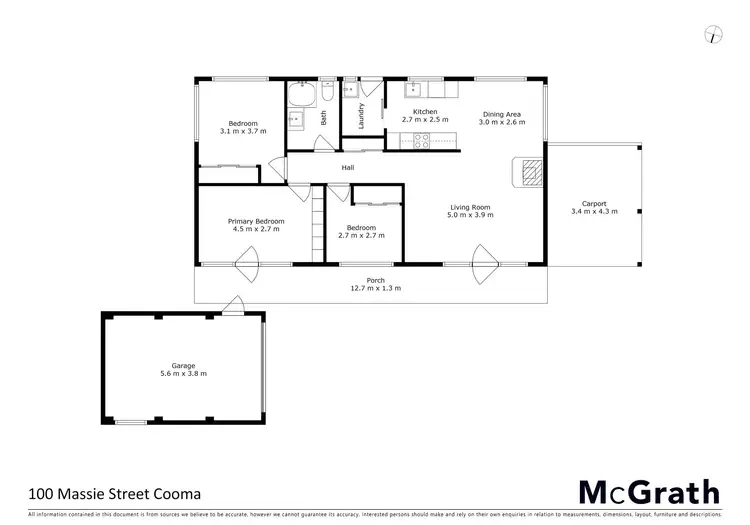 Floorplan of Homely house listing, 100 Massie Street, Cooma NSW 2630