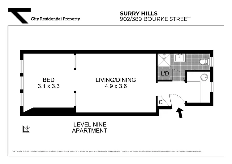 Floorplan of Homely apartment listing, 902/389 Bourke Street, Surry Hills NSW 2010