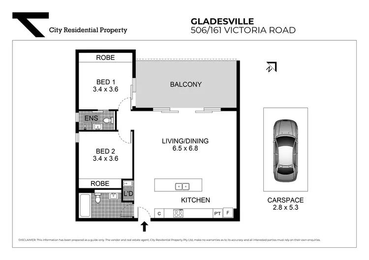 Floorplan of Homely apartment listing, 506/161 Victoria Road, Gladesville NSW 2111