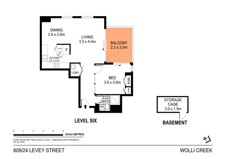 Floorplan of Homely apartment listing, 609/24 Levey Street, Wolli Creek NSW 2205