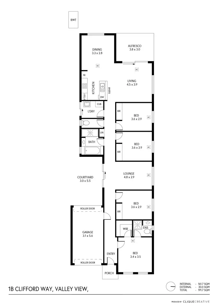 Floorplan of Homely house listing, 1B Clifford Way, Valley View SA 5093