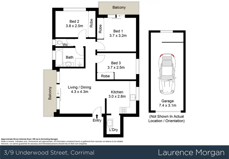 Floorplan of Homely unit listing, 3/9 Underwood Street, Corrimal NSW 2518