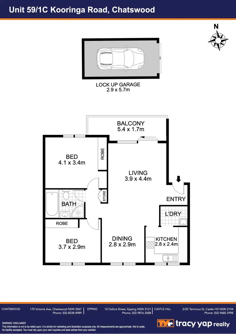 Floorplan of Homely apartment listing, 59/1C Kooringa Road, Chatswood NSW 2067
