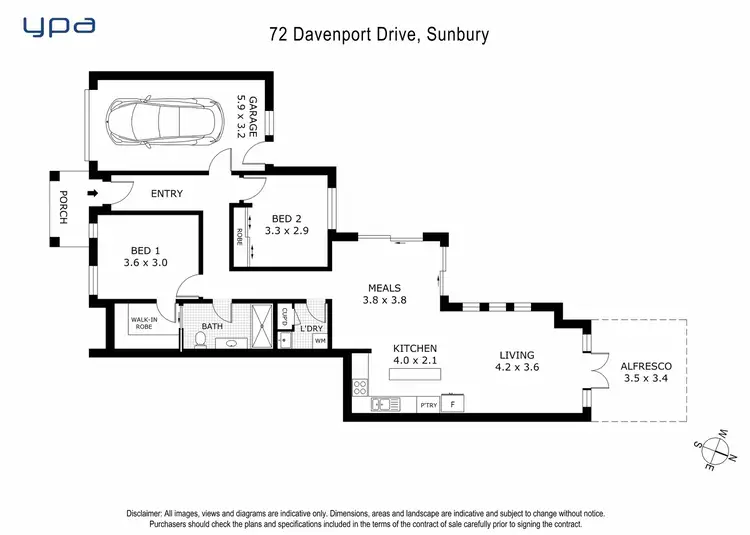 Floorplan of Homely unit listing, 72 Davenport Drive, Sunbury VIC 3429