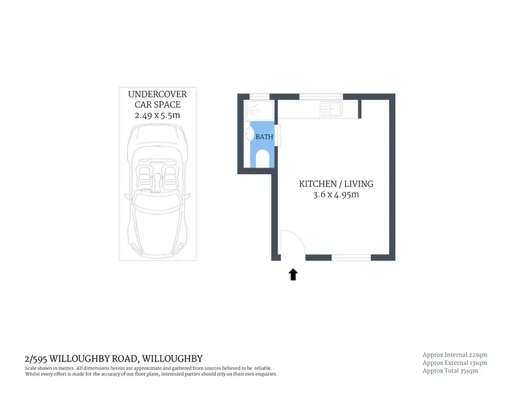 Floorplan of Homely apartment listing, 2/595 Willoughby Road, Willoughby NSW 2068