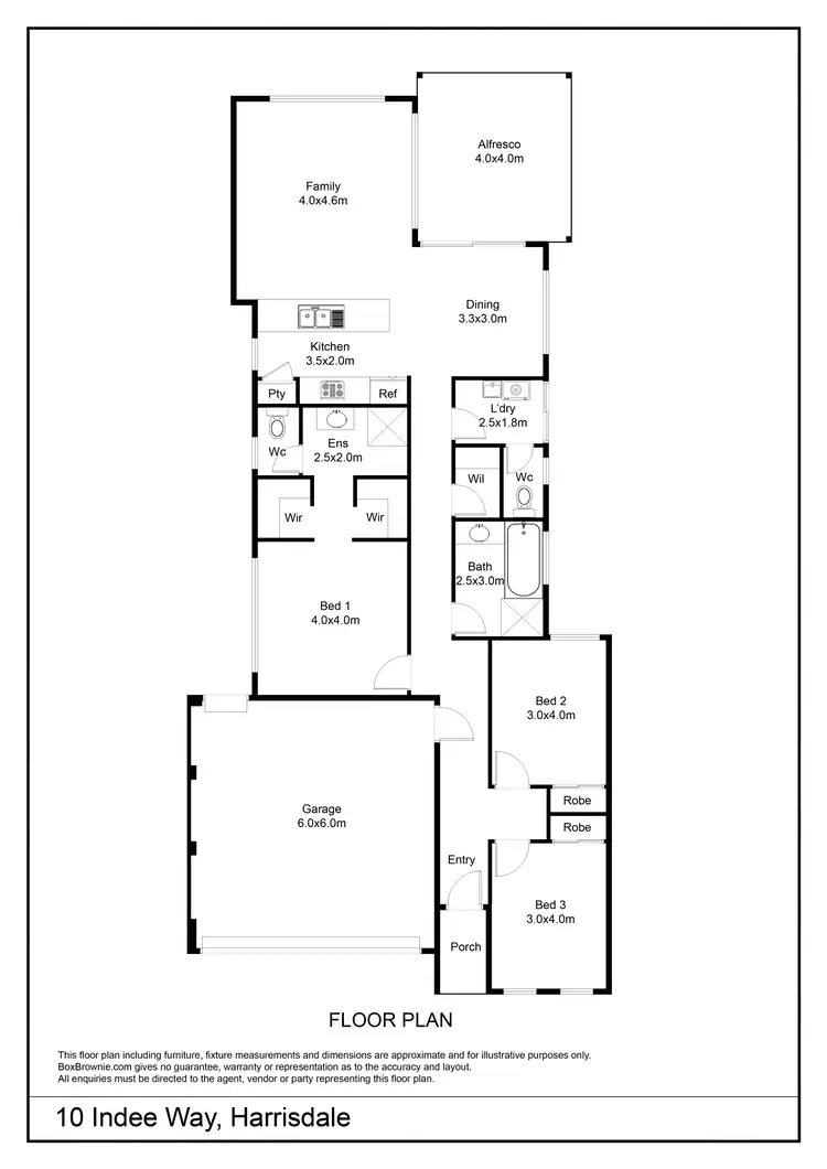 Floorplan of Homely house listing, 10 Indee Way, Harrisdale WA 6112