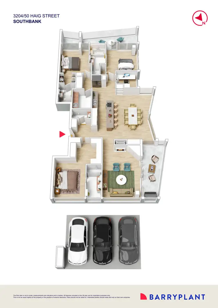 Floorplan of Homely apartment listing, 3204/50 Haig Street, Southbank VIC 3006