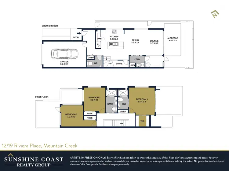 Floorplan of Homely townhouse listing, 12/19 Riviera Place, Mountain Creek QLD 4557