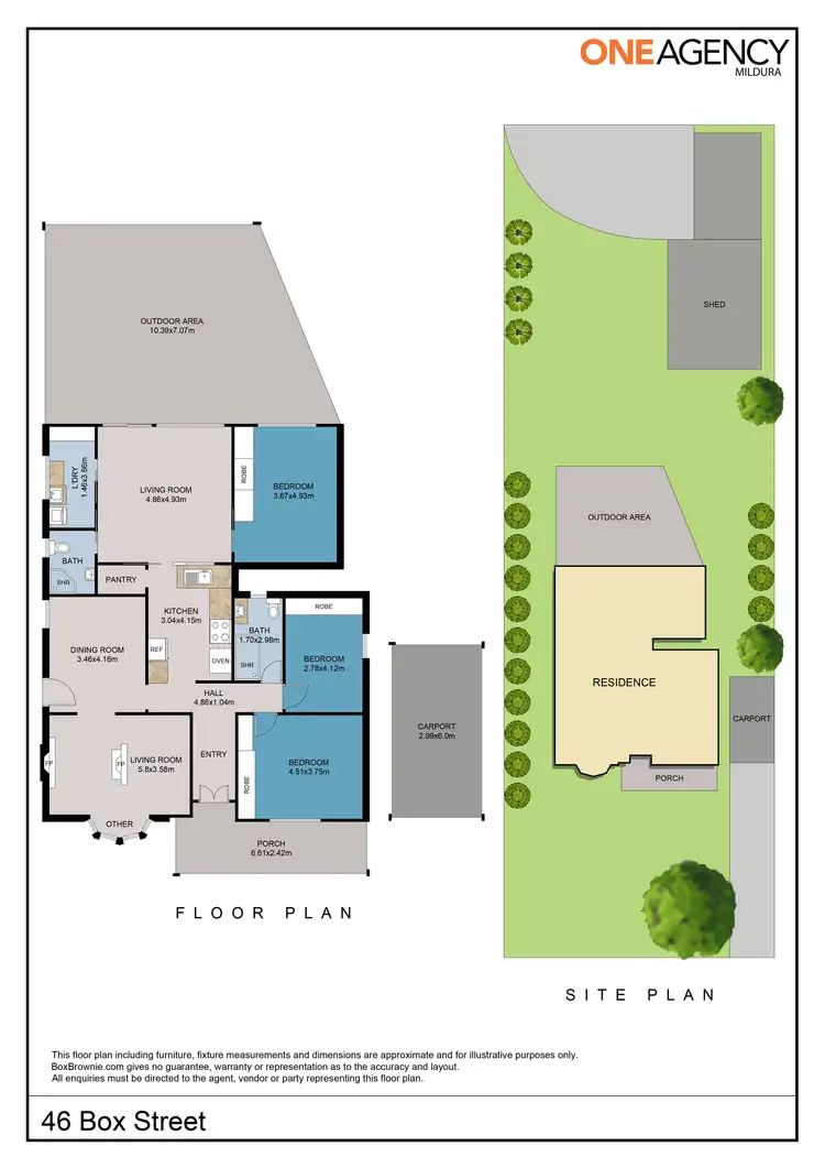 Floorplan of Homely house listing, 46 Box Street, Merbein VIC 3505