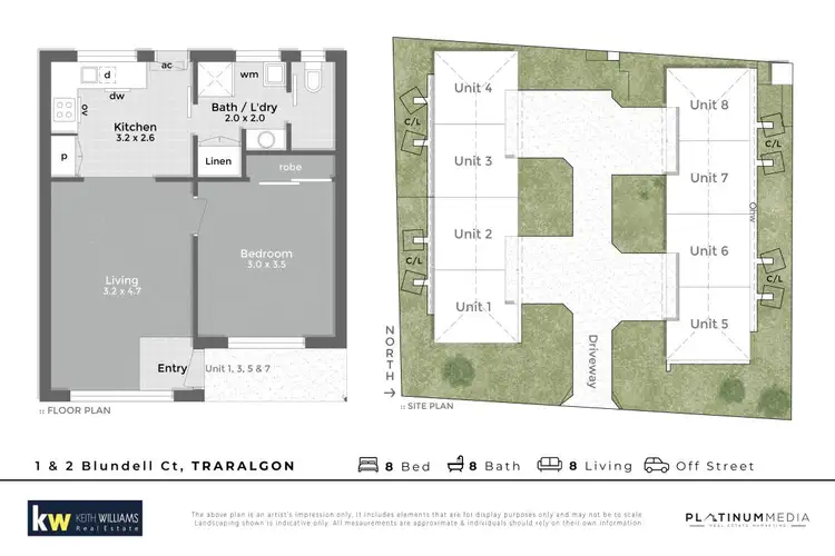 Floorplan of Homely block of units listing, 1+2 Blundell Court, Traralgon VIC 3844