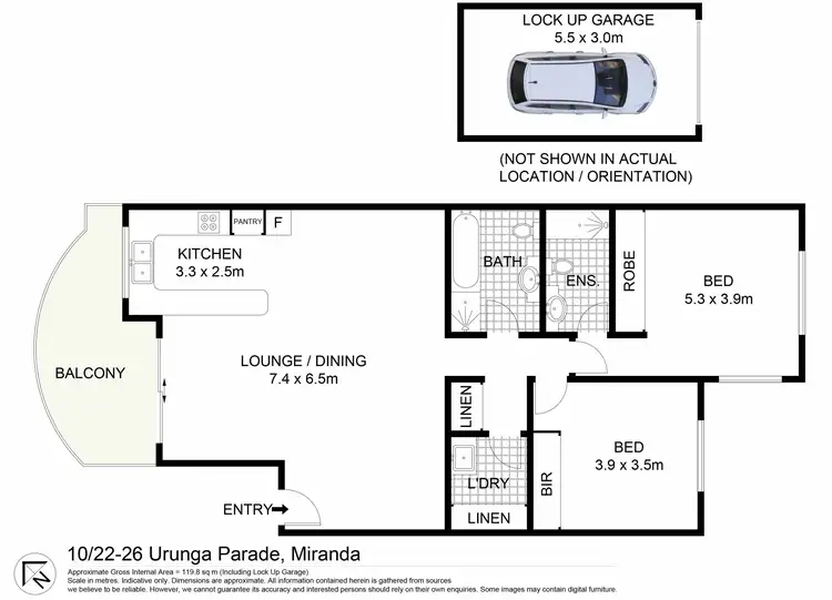 Floorplan of Homely apartment listing, 10/22-26 Urunga Parade, Miranda NSW 2228