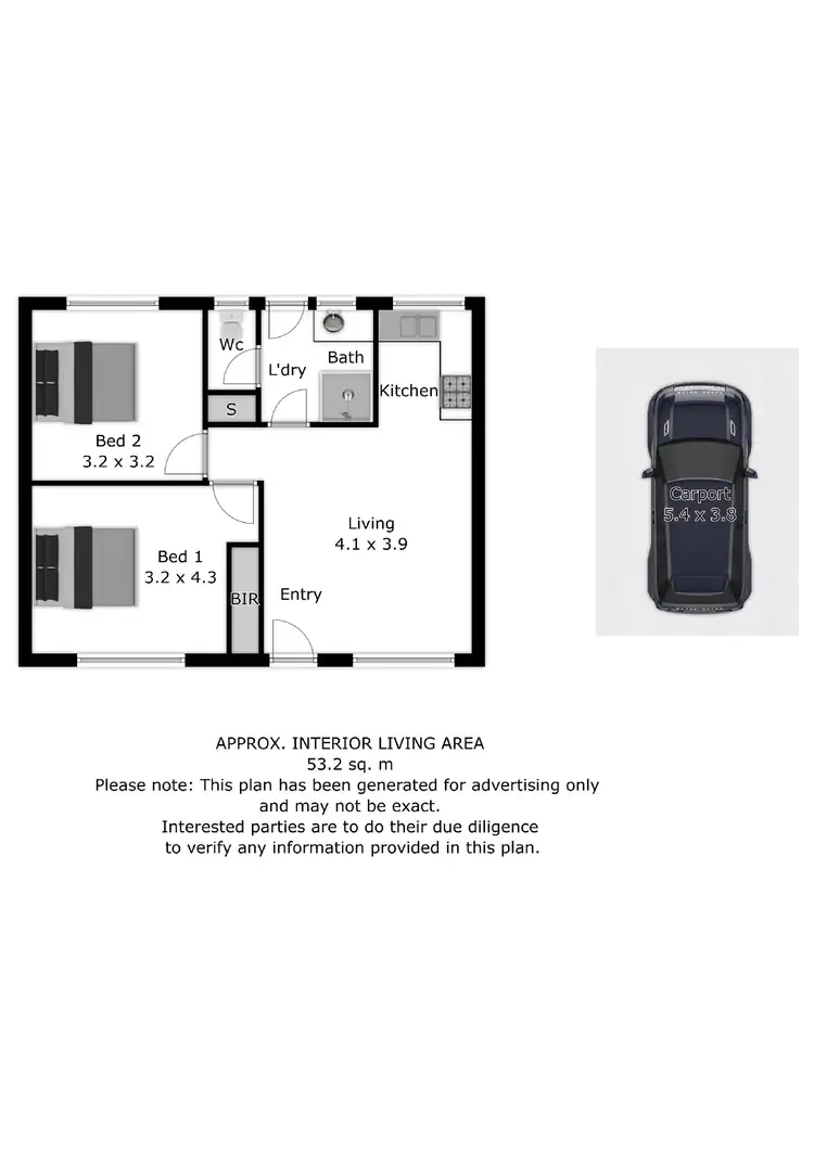 Floorplan of Homely unit listing, 2-5/13 Herbert Street, Rutherglen VIC 3685