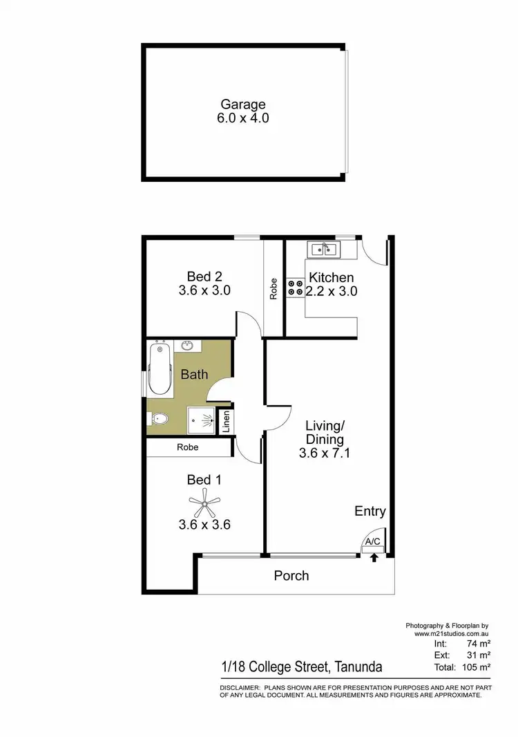 Floorplan of Homely unit listing, 1/18 College Street, Tanunda SA 5352