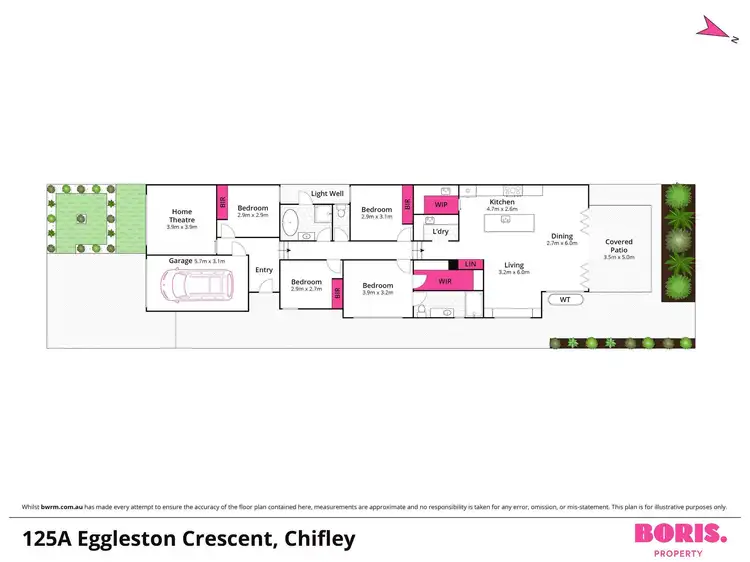 Floorplan of Homely semi-detached listing, 125A Eggleston Crescent, Chifley ACT 2606