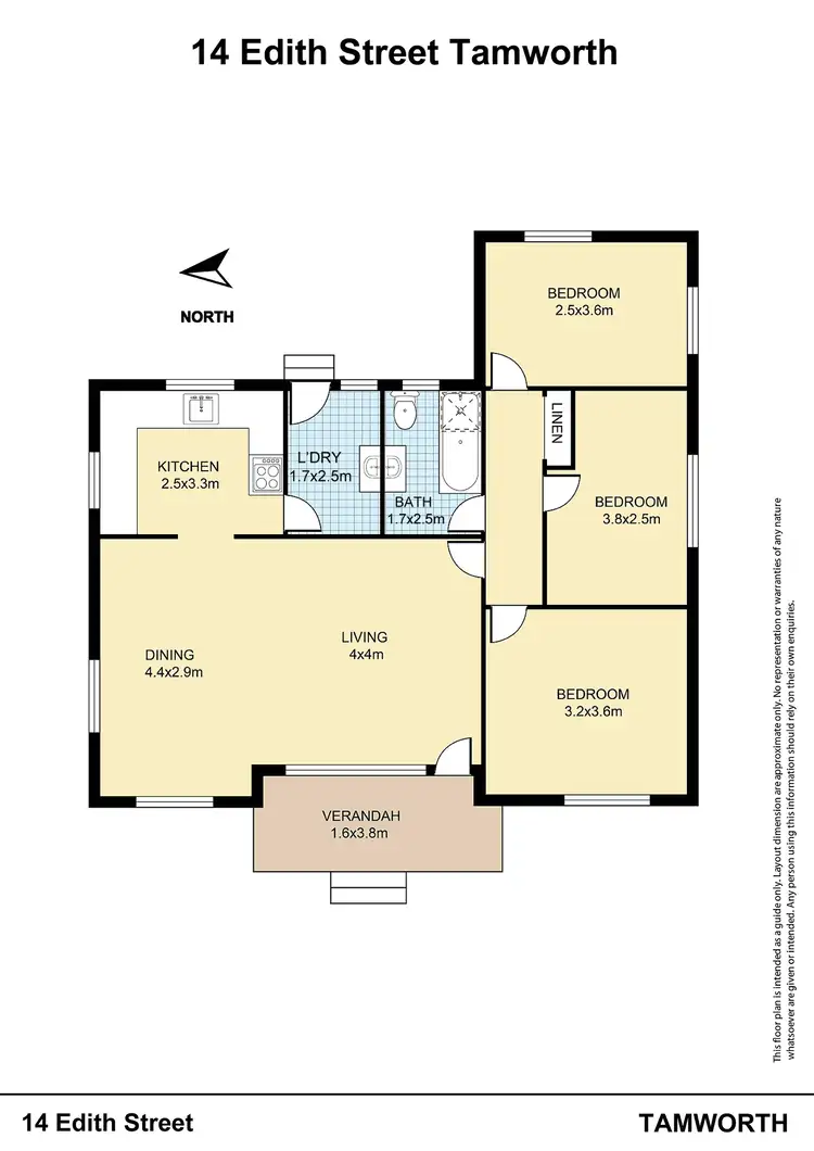Floorplan of Homely house listing, 14 Edith Street, Tamworth NSW 2340