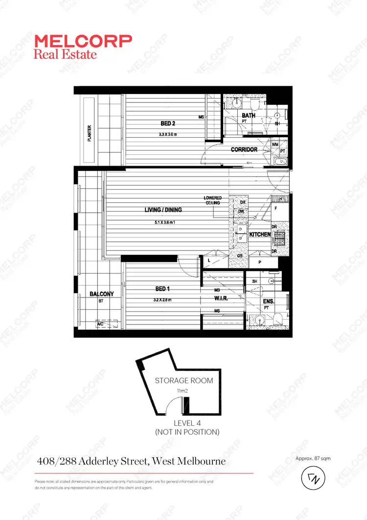 Floorplan of Homely apartment listing, 408/288 Adderley Street, West Melbourne VIC 3003