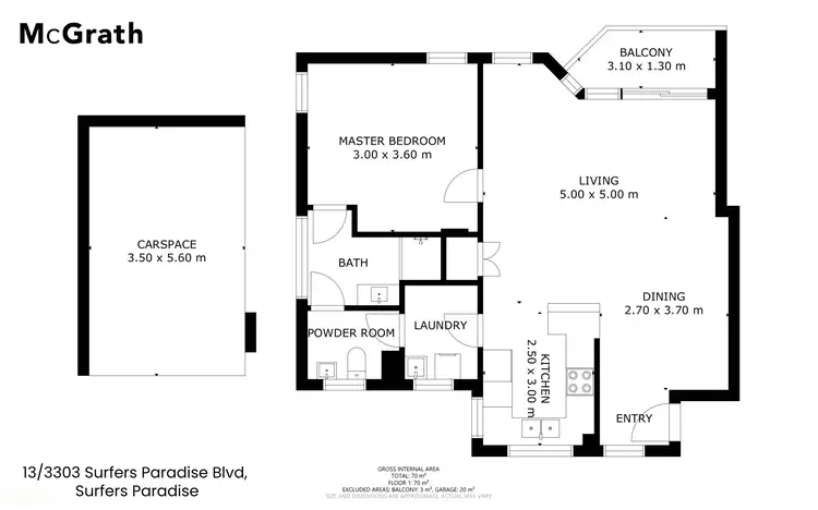 Floorplan of Homely apartment listing, 13/3303 Surfers Paradise Boulevard, Surfers Paradise QLD 4217
