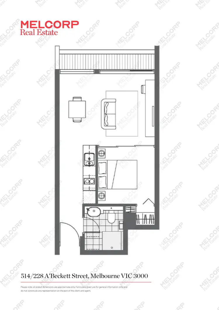 Floorplan of Homely apartment listing, 514/228 A'beckett Street, Melbourne VIC 3000
