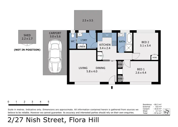 Floorplan of Homely unit listing, 2/27 Nish Street, Flora Hill VIC 3550