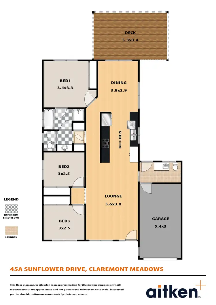 Floorplan of Homely semi-detached listing, 45A Sunflower Drive, Claremont Meadows NSW 2747