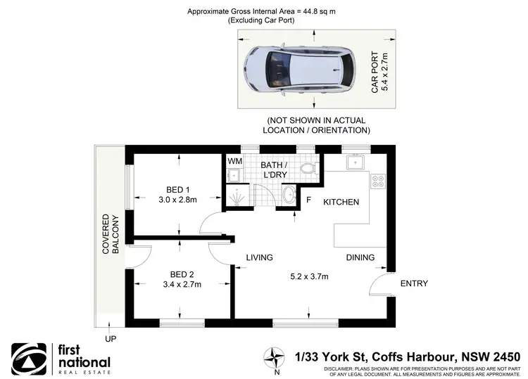 Floorplan of Homely unit listing, 1/33 York Street, Coffs Harbour NSW 2450