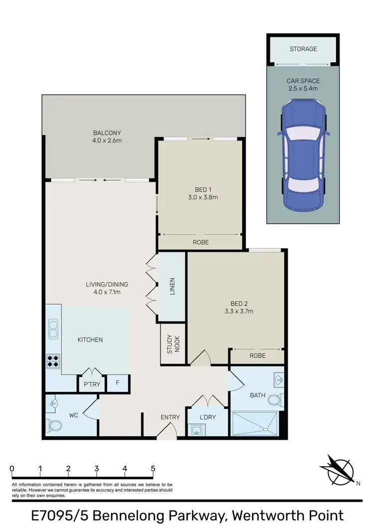 Floorplan of Homely apartment listing, 7095/5 Bennelong Parkway, Wentworth Point NSW 2127
