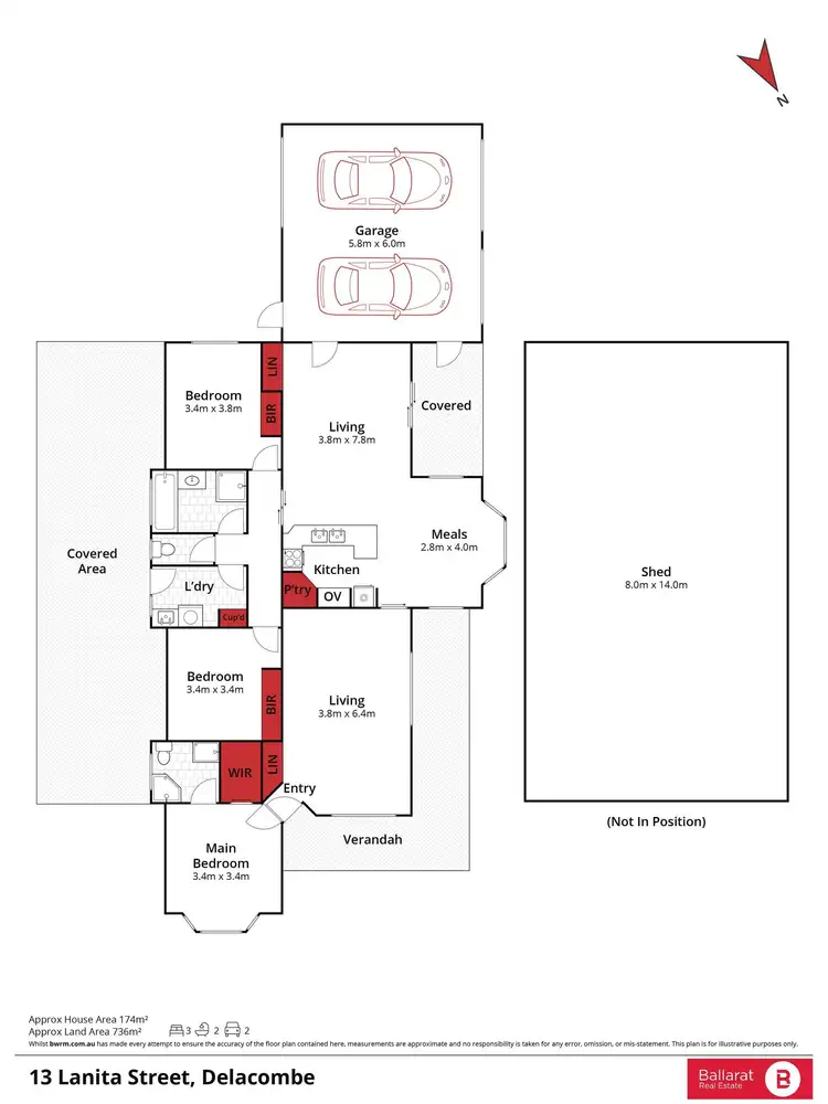 Floorplan of Homely house listing, 13 Lanita Street, Delacombe VIC 3356