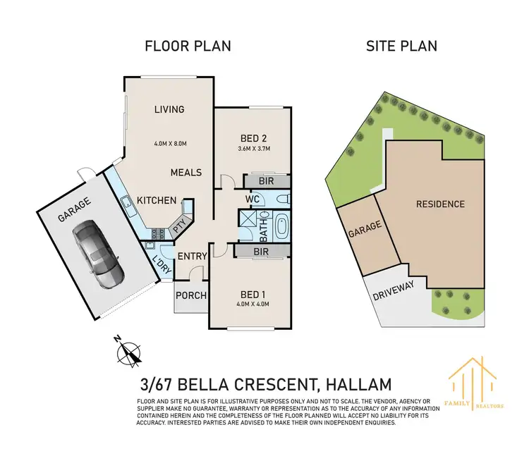 Floorplan of Homely unit listing, 3/67 Bella Crescent, Hallam VIC 3803