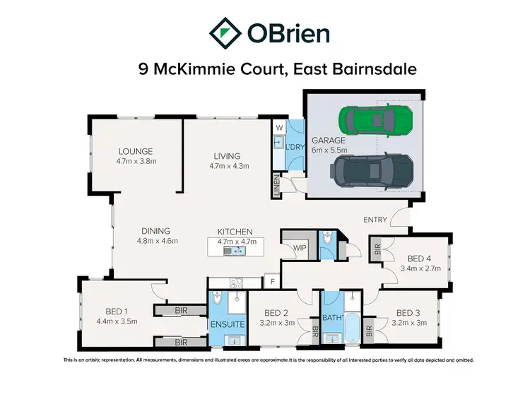 Floorplan of Homely house listing, 9 McKimmie Court, East Bairnsdale VIC 3875