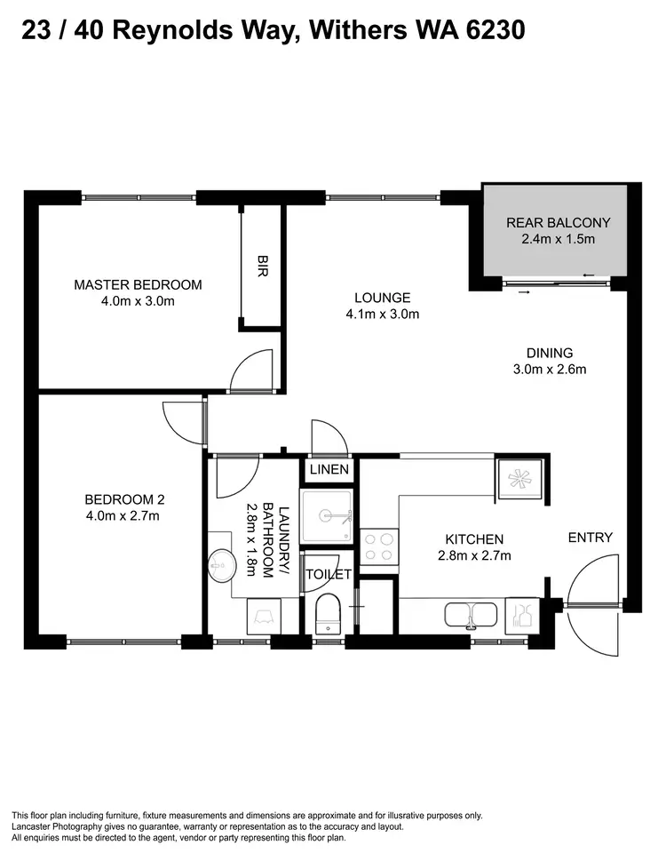 Floorplan of Homely unit listing, 23/40 Reynolds Way, Withers WA 6230