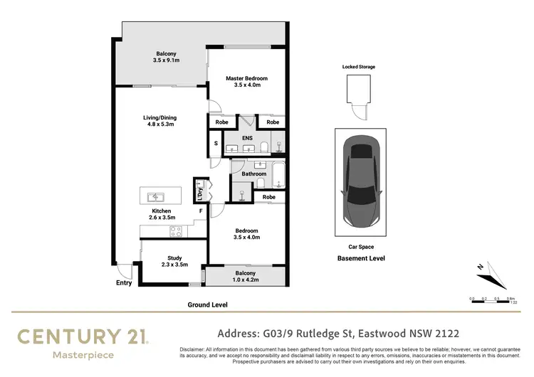 Floorplan of Homely apartment listing, G03/9 Rutledge Street, Eastwood NSW 2122